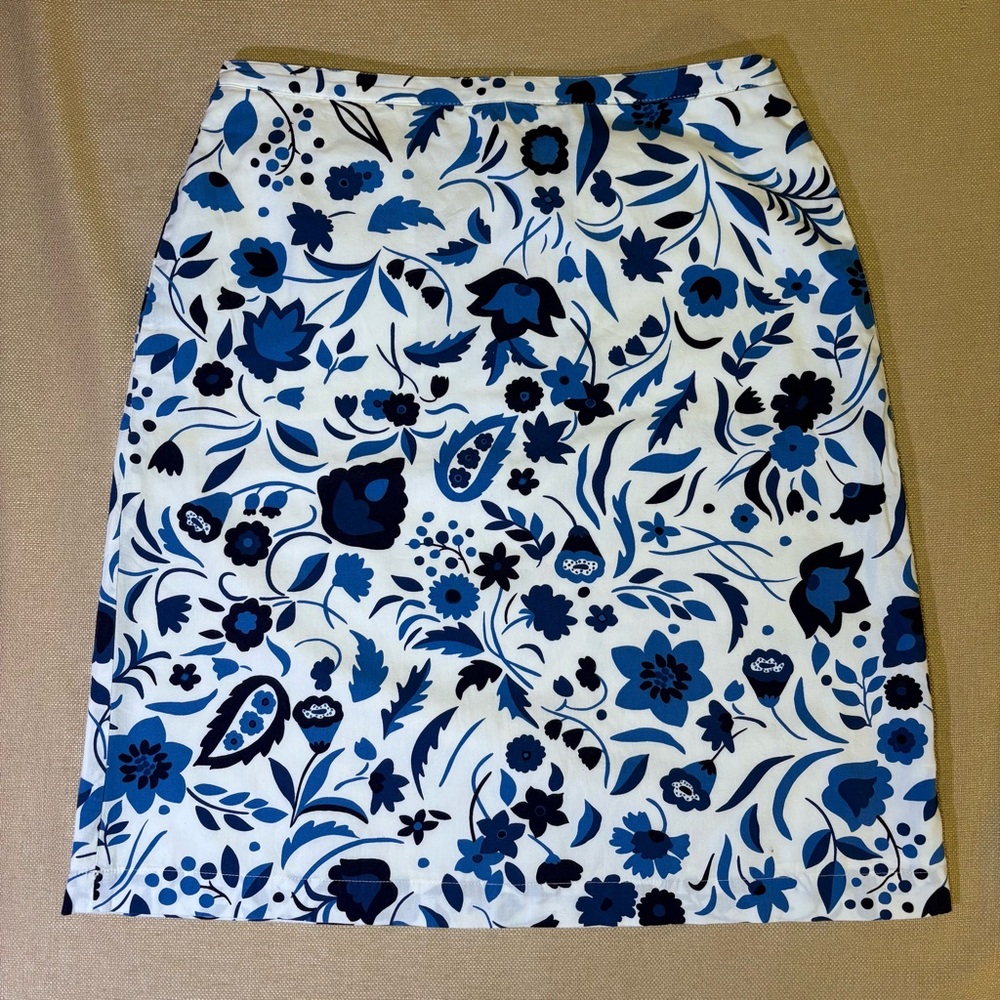 Boden Bold Blue and White A-Line Skirt